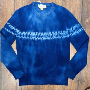 Marea 100% Cashmere Blue Hand Dyed Tie-Dye Beach Sweater SZ MED